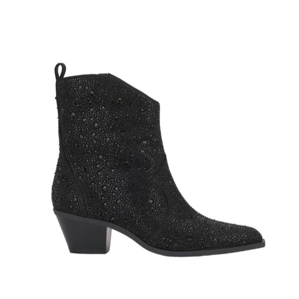Jessica Simpson Womens Size 9.5 Oviedo Black Rhinestone Western Booties - Picture 2 of 10